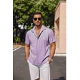 thumbnail image 5 of Camisa de lino de manga corta para hombre COOFANDY, color lavanda, 5 of 5