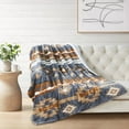 thumbnail image 3 of Home Soft Things Southwest Faux Fur Sherpa Throw - Grey - 60" x 80" Jumbo, 3 of 13