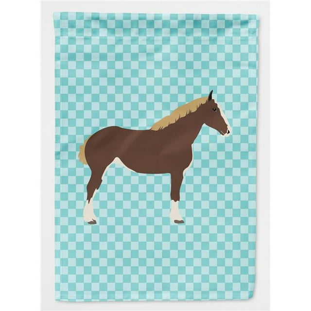Carolines Treasures BB8080CHF Percheron Cheval Bleu Check Drapeau Toile Maison
