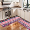 thumbnail image 3 of Kitchen Rugs Sets Of 2,Pink and Teal Geometric Boho Pattern Anti Fatigue Kitchen Mat Rugs Non Slip Washable,Decorative Kitchen Floor Mats for Kitchen,Sink,Laundry,17"X47", 3 of 5
