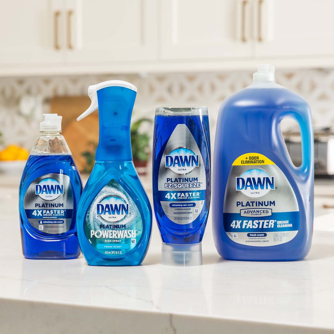 (4 pack) Dawn Platinum Dish Soap, Dishwashing Liquid, Wild Jasmine, 32.7 fl oz