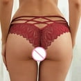 thumbnail image 5 of XMMSWDLA Women Floral Lace Underwear Criss Cross Seamless Bikini Panty Brief Wine 5XL Seamless Thongs for Women, 5 of 8