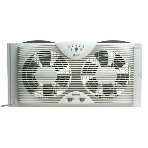 Holmes Dual Blade Twin Window Fan with One Touch Thermostat