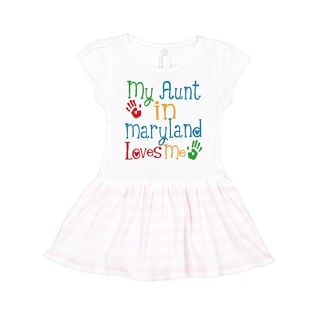 

Inktastic My Aunt in Maryland Loves Me Gift Toddler Girl Dress