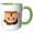 Green/White, variant on 3drose, Cute Kawaii Cartoon Character Happy Coffee Mug, 15oz Two-tone Blue Mug