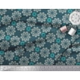 thumbnail image 3 of Soimoi Blue Moss Georgette Fabric Artistic Flower Mandala Print Fabric by Yard 42 Inch Wide, 3 of 3