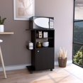 thumbnail image 1 of Opal Kitchen Cart, 1 Door Cabinet, Microwave Stand, 4 Wheels, Mobile Storage, Black, 1 of 8