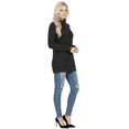 thumbnail image 2 of YEMAK Women's Cowl Neck High Low Hem Side Slit Pop-Corn Knit Casual Loose Oversized Tunic Sweater MK3650-CHA-M-BD, 2 of 4