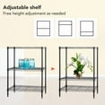thumbnail image 5 of NiamVelo 3 Tier Shelf Storage Rack Metal Wire Shelving Unit Steel Short Shelves for Storage, Adjustable Shelf Metro Shelving 450lbs Capacity for Kitchen Garage, 23Lx13.2Wx30.2H, Black, 5 of 6