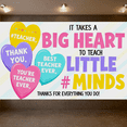 thumbnail image 3 of Colorful Heart Shaped Thank You Banner for Teachers Backdrop, Teachers Day Party Decorations, Classroom Decor, Teacher Appreciation Event, School Celebration, Photo Booth Background, 3 of 8