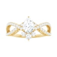 thumbnail image 5 of Rosec Jewels Certified Moissanite Engagement Ring - Designer Crossover Ring for Women - 5X7 mm Pear - D-VS1 Grade, 10K Yellow Gold, US 12.00, 5 of 9