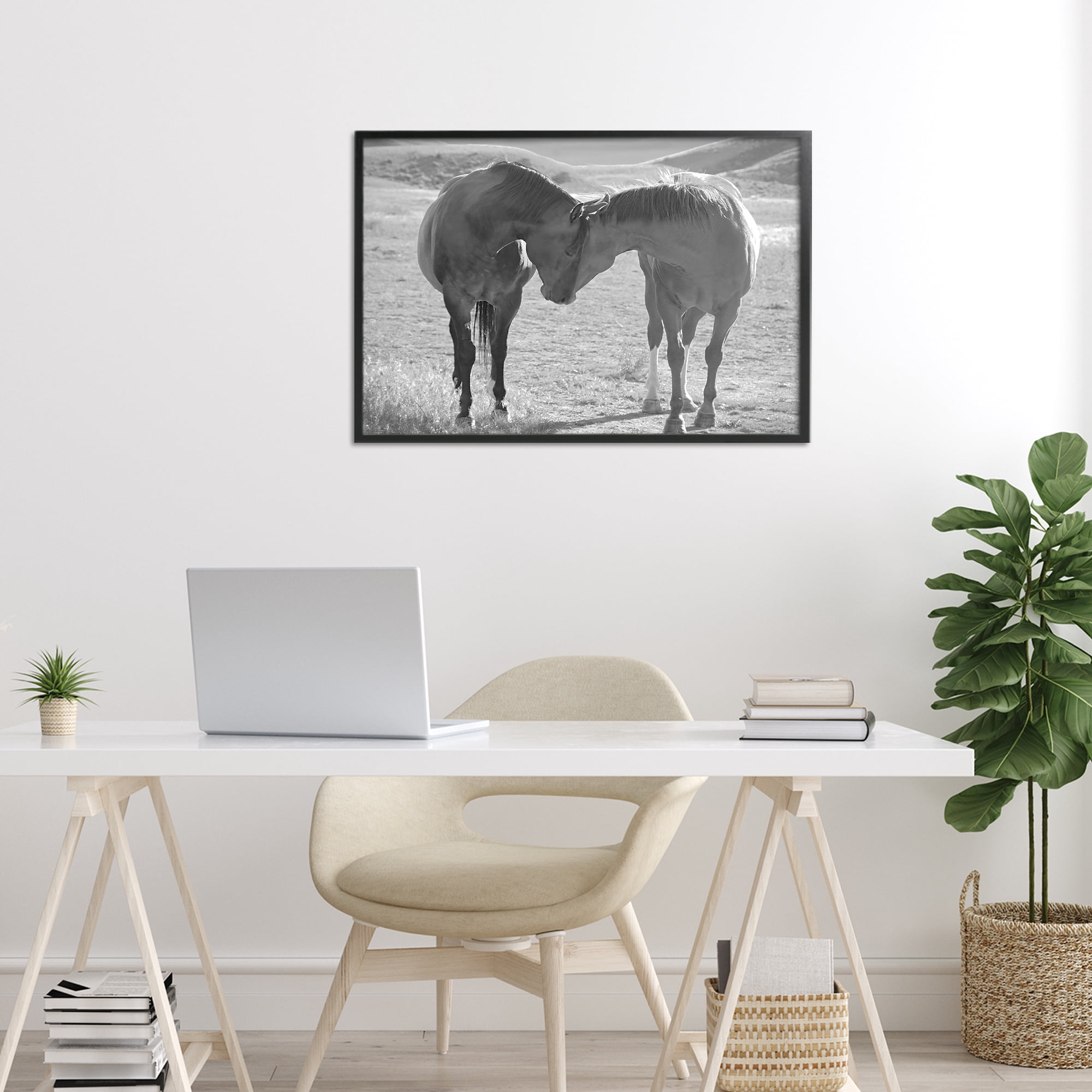 Stupell Industries Sweet Nothings Bond Between Horses Black Framed Giclee Art, design by Steve Toole