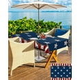 thumbnail image 4 of 4th of July Tablecloth with Umbrella Hole and Zipper Patriotic Stars Stripes Outdoor Tablecloths 60x84 Outside Table Cloths Rustic Red Blue Patio Table Cloth Cover for Independence Day Garden, 4 of 6