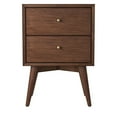 thumbnail image 5 of Alpine Furniture Flynn Mid Century Wood 2 Drawer Nightstand in Walnut (Brown), 5 of 7