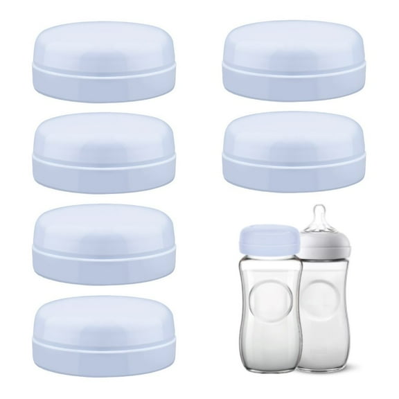 Maymom Travel Bottle Caps Compatible with Avent Bottle, 6pc (Blue)