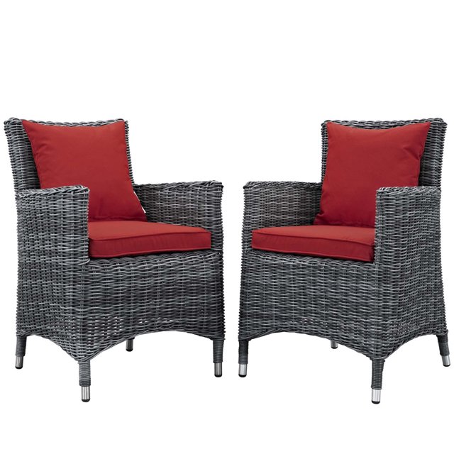 Modway Summon Ensemble de Salle à Manger d'Extérieur Sunbrella® 2 Pcs en Canvas Red