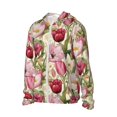 thumbnail image 2 of Xecao Tulips Flowers for Sun Shirt-A lightweight, hoodie-style long-sleeve UV protection garment designed for other outdoor activities., 2 of 9