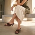 thumbnail image 4 of Cushionaire Quiz Kitten Heels for Women, Strappy Heeled Sandals with Cushioned Footbed, Slip On Open Toe Sandal, 4 of 19