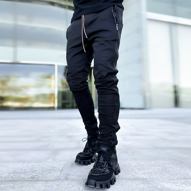 Cargo Work Pants Men's Multi-pocket Reflective Straight-leg Sports Casual Overalls on Clearance