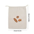 thumbnail image 3 of Linen Bread Bag Reusable Cottons Drawstring Baguette Packaging Pouch Fresh, 3 of 6