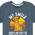thumbnail image 3 of The Lion King - Simba - My Smile Keep Me Out of Trouble - Toddler & Youth Short Sleeve Graphic T-Shirt, 3 of 5