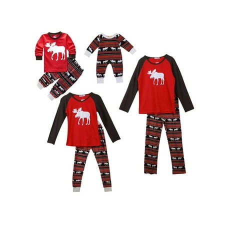

Musuos Christmas Kids Boys Girls Moose PJs Pajamas Pyjamas Xmas Sleepwear Nightwear