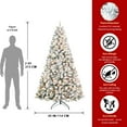 thumbnail image 4 of Liguanow 7ft Snow Flocked Christmas Tree with Lights, Realistic Frosted Christmas Tree Prelit with 1022 Branch Tips, White Christmas Tree for Indoor & Outdoor, 350 Warm Lights and Metal Stand, 4 of 7