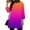 Summer Tops for Women Hot Pink, variant on Womens Long Length Summer Tops, 3/4 Sleeve Shirts for Women Fashion Loose Fit Ombre Tie Dye V Neck T-Shirts Mothers Day Gifts
