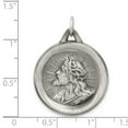 thumbnail image 2 of 925 Sterling Silver Solid Satin Back Oxidized Religious Faith Inspiration Jesus Medal Pendant Necklace 31x24mm Wide Pend, 2 of 2