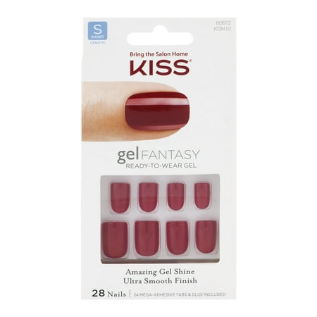Kiss Gel Fantasy Ready-To-Wear Gel Nails Short Length - 28 CT - Walmart.com