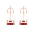 thumbnail image 4 of 1.5 Ct Heart Cut Studs Pink Tourmaline 14K Rose Solid Solid Gold Everyday Dainty Earrings Screw Back, 4 of 7