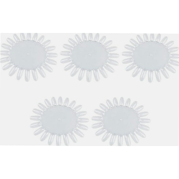 Nail Swatches Nail Art Practice Tips 5 Packs Nail Colour Display Wheels Transparent Gel Nail Polish Practice Palette for Nail Salon and Beginners