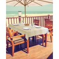 thumbnail image 2 of Outdoor Tablecloth with Umbrella Hole for Patio/Picnic/Party/Camping, Beige White Stripes Waterproof Table Cloth Rectangle Table Cover Washable, Farmhouse Modern Gradient Lines 52"x 70", 2 of 7