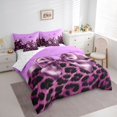 thumbnail image 3 of Feelyou Fashion Bow Ribbon Comforter Set 7pcs, Polkadots Cheetah Print King Bedding Sets, 3 of 8