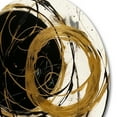 thumbnail image 3 of Designart "The Art Of Chaos Black and Gold I" Abstract Painting Round Metal Art, 3 of 5