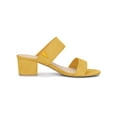 thumbnail image 3 of BLISSFUL STEP Women's Shoes Dual Straps Mid Block Heel Slide Sandals Yellow 9, 3 of 8