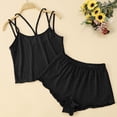 thumbnail image 2 of BRICH Women's Elegant Sleeveless Cami Tops and Shorts 2 Piece Sleepwear Sets with Breathable Comfort Outfits Black S, 2 of 5