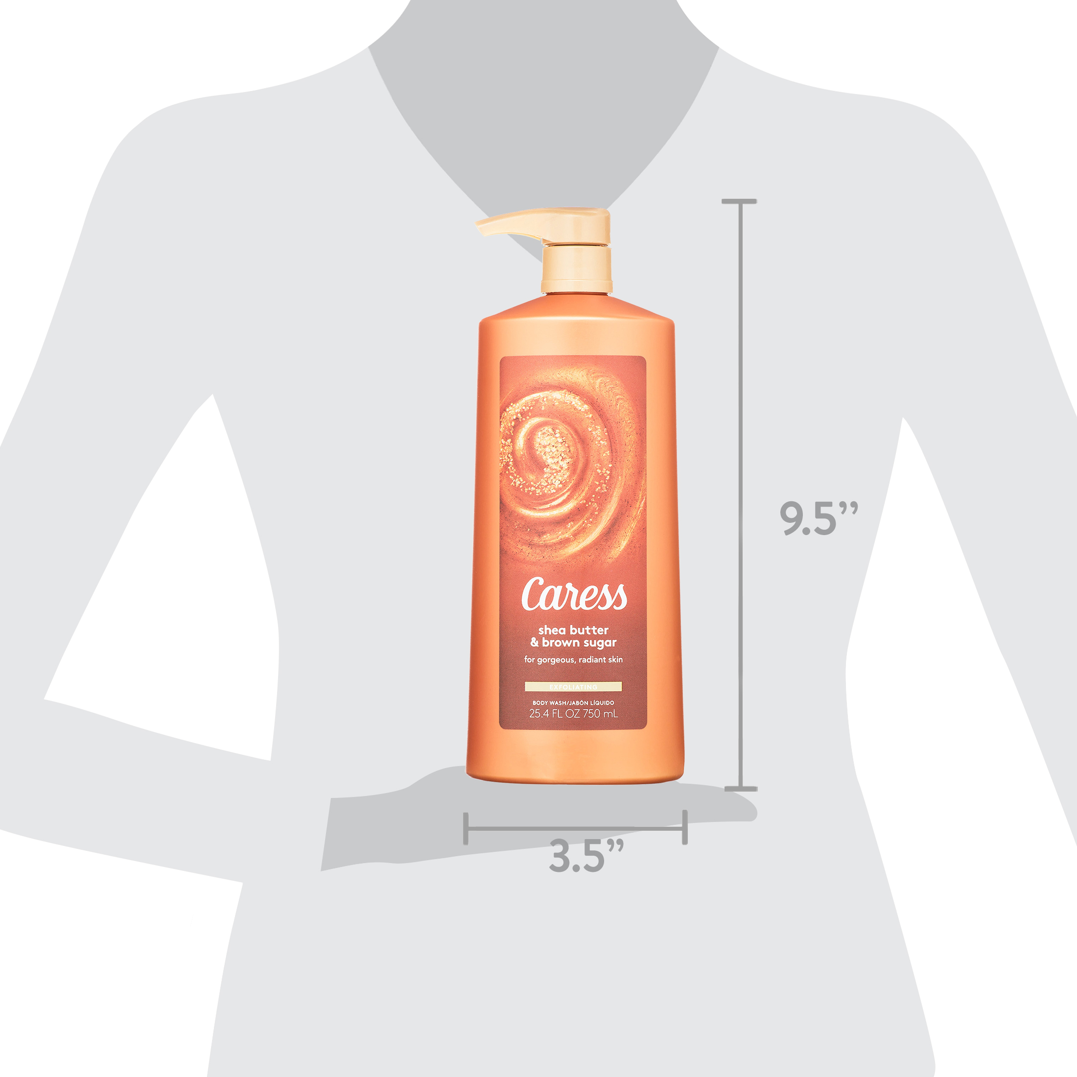 Caress Body Wash for Women, Shea Butter & Brown Sugar Shower Gel for Dry Skin 25.4 fl oz - image 4 of 4