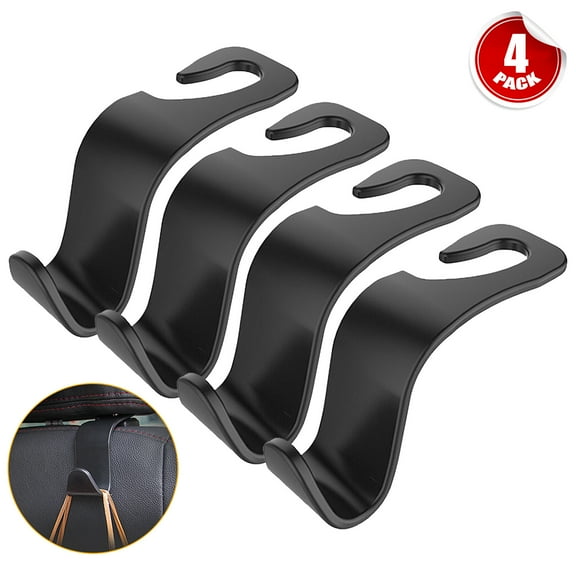 Car Seat Hook Hanger Headrest Bag Holder Backseat Hooks Purse Organizer 4-Pack