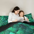 thumbnail image 4 of jejeloiu Fish Scales Twin Bedding Sets 7-Piece,Ocean Animal Mermaid Bedding Comforter Set,Green Retro Print Sheet Sets For Teens,Ultra Soft Home Decor Reversible, 4 of 8