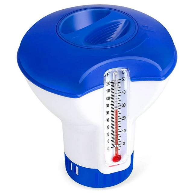 Floating Pool Dispenser with Thermometer, Automatic Doser, Spa Floating Diffuser, Dispenser for Pool, Pond, Spa