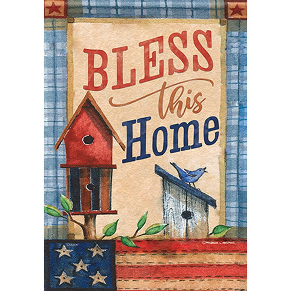 Carson Double Sided House Flag Patriotic Patchwork, Premium Dura Soft