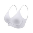 thumbnail image 5 of Swuxness Women's Push Up Wireless Bra, Womens Bras, Women Seamless Padded Bra with Back Straps Comfortable Breathable Everyday Wear Bra White, 38/85B, 5 of 5
