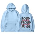 thumbnail image 1 of WEAIXIMIUNG Off The Shoulder Sweatshirt Women's Baseball Lettering Slogan Print Pocket Drawstring Print Hoodie, 1 of 4