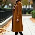 thumbnail image 5 of Smsaxvxz Womens Trench Coat Single Breasted Long Pea Coat Overcoat Notched Lapel Casual Suit Jacket Winter Warm Windbreaker Outwear Brown XL, 5 of 9