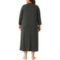 thumbnail image 4 of DARING DIVA Women's Plus Size Zipper Front Short Sleeves Nightgowns 4X Black, 4 of 6