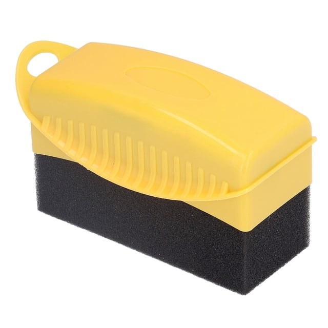 Almohadilla aplicadora para contorno de neumáticos, esponja para pulir, encerar, lavar y limpiar ruedas de automóvil, cepillo amarillo