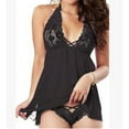 thumbnail image 2 of Femmes Lingerie Ensemble de Vêtements de Nuit Licou Cou Robe Sans Dos G-String Robe de Nuit Grande Taille, 2 of 3