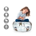 thumbnail image 2 of Cartoon Storage Toy Bag Chair, Pirate with Stars Clouds and Diamonds Shapes on Pastel Stripes, Stuffed Animal Organizer Washable Bag, Small Size, Pale Blue Multicolor, by Ambesonne, 2 of 3