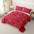 thumbnail image 3 of Manfei Geometric Stars Rhombus Twin Quilt Set,Cute Cartoon Themed Twin Coverlet Set,Red,Black Reversible,2pcs,1 Bedspread and 1 Pillowcase, 3 of 7
